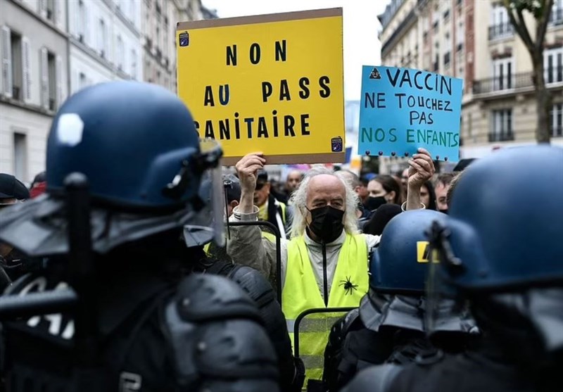 چهارمین شنبه تظاهرات فرانسوی‌ها علیه مقررات کرونایی+فیلم و تصاویر