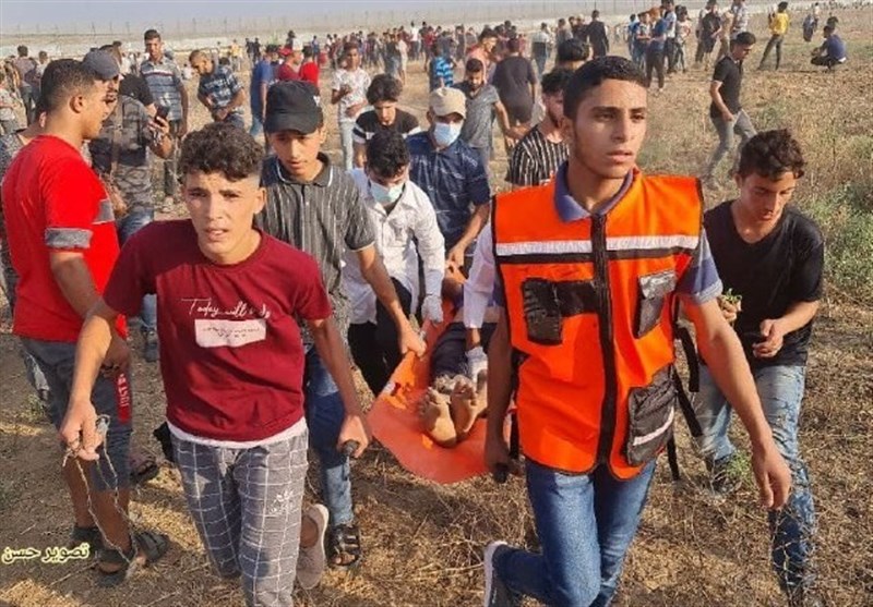درگیری نظامیان صهیونیست با فلسطینیان در مرز غزه با فلسطین اشغالی