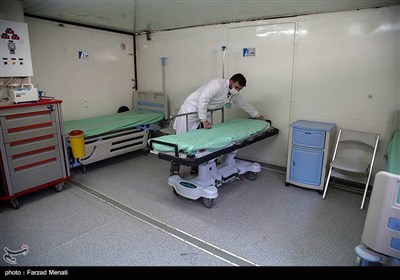 آماده سازی بزرگترین بیمارستان سیار کشور توسط نیروی زمینی سپاه در کرمانشاه