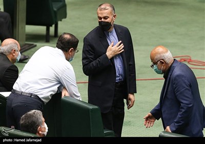 حسین امیرعبدالهیان وزیر امورخارجه در صحن علنی مجلس شورای اسلامی