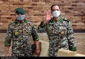 ورود امیر علیرضا صباحی فرد فرمانده نیروی پدافند هوایی ارتش به محل برگزاری نشست خبری