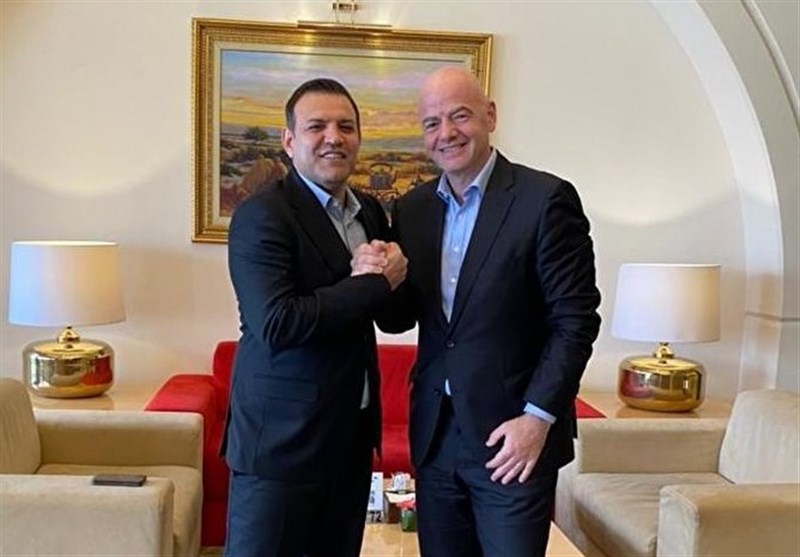 FIFA President Infantino Meets iran&apos;s Azizi Khadem