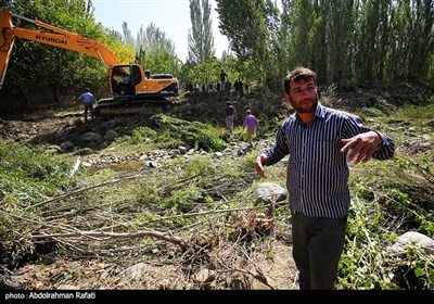 آزاد سازی حریم رود خانه آبشینه همدان از تصرف متخلفان