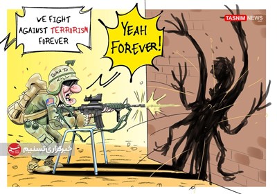کاریکاتور/ آمریکا در جنگ با تروریسم شکست خورد / شکست و فرار تحقیرآمیز آمریکا