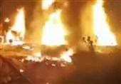 آتش‌سوزی مخازن سوخت یک پمپ بنزین در جنوب لبنان