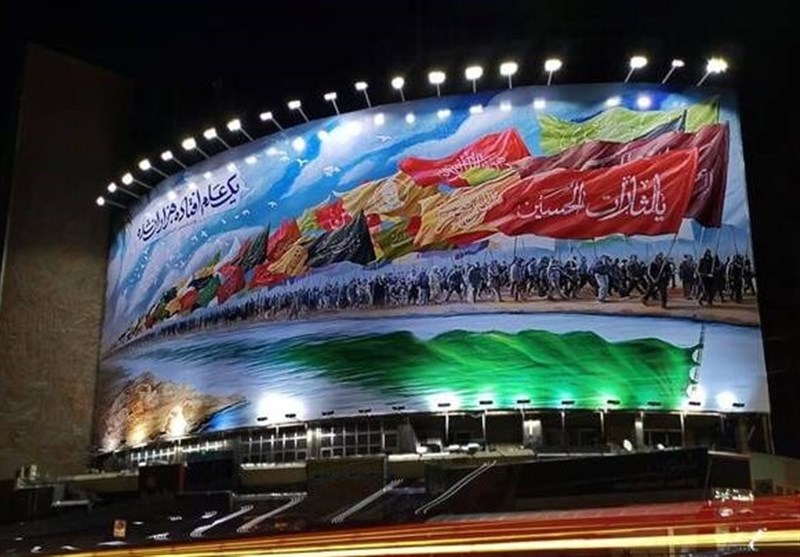 دیوارنگاره جدید میدان ولیعصر برای اربعین حسینی +عکس