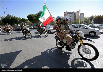 Bikers Hold Military Parades to Mark Sacred Defense Week in Iran