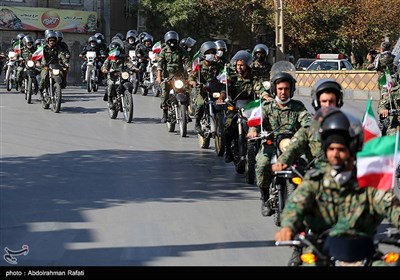 Bikers Hold Military Parades to Mark Sacred Defense Week in Iran