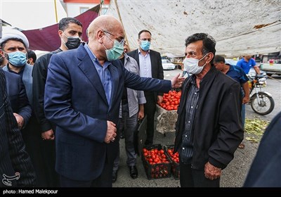  بازدید محمدباقر قالیباف رئیس مجلس شورای اسلامی از بازار صومعه‌سرا