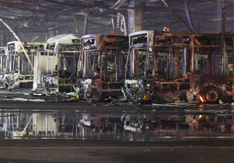 نابودی ده‌ها اتوبوس در آتش‌سوزی اشتوتگارت