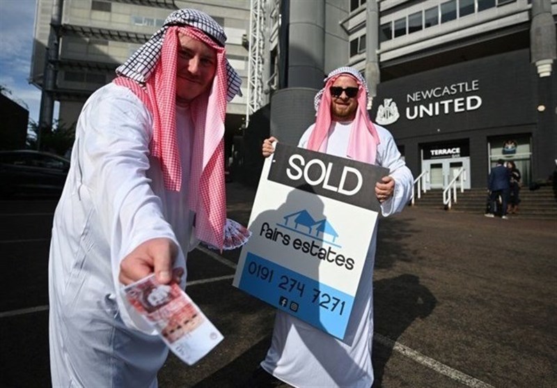 کاریکاتور تمسخرآمیز از عربستان در رسانه انگلیسی بعد از خرید نیوکاسل