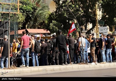 تجمع مسالمت آمیز مقابل ساختمان دادگستری لبنان