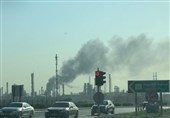 آتش سوزی گسترده در پالایشگاه نفتی کویت+تصاویر