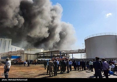 آتش سوزی در یک کارخانه تولیدی صنعتی زرندیه