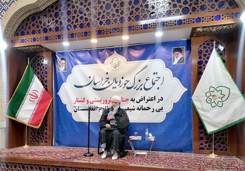 حوزویان خراسان در اعتراض به کشتار شیعیان در افغانستان تجمع کردند