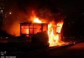 آتش سوزی کانکس در بلوار امیریه مشهد