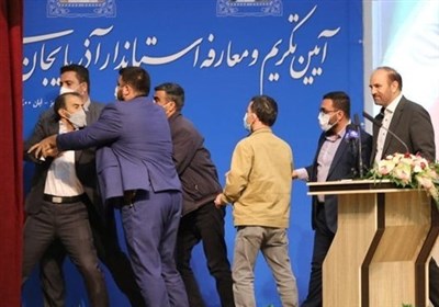 حاشیه تلخ از مراسم معارفه استاندار جدید آذربایجان شرقی/ عابدین خرم "ضارب" را بخشید + فیلم