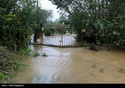 بارش های پاییزی و طغیان رودخانه در روستاهای رودسر گیلان