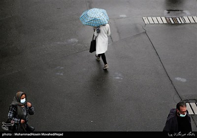بارش باران پاییزی در تهران-میدان جهاد