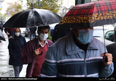 بارش باران پاییزی در تهران-خیابان ولیعصر بالاتر از میدان ونک