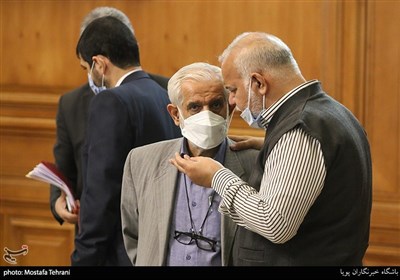 حبیب کاشانی و پرویز سروری در جلسه شورای شهر تهران 