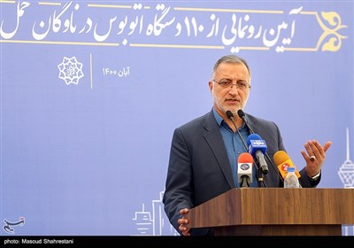 سخنرانی علیرضا زاکانی شهردار تهران در آیین بهره‌برداری از 110 دستگاه اتوبوس در ناوگان حمل‌ونقل عمومی