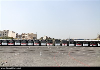 آیین بهره‌برداری از 110 دستگاه اتوبوس در ناوگان حمل‌ونقل عمومی