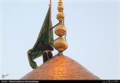 پرچم گنبد حضرت عبدالعظیم حسنی (ع) تعویض شد