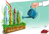 پدر موشکی‌ـ‌12|استیصال و درماندگی آمریکا در برابر موشک‌های حاج حسن به روایت کاریکاتور