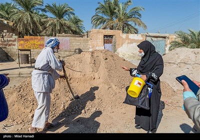 پایگاه سیار واکسیناسیون کووید 19 در روستای موران -کارون