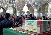 پیکر بانوی شهید تازه تفحص شده در حرم امام رضا(ع) تشییع شد