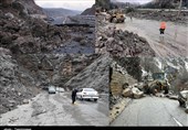 خودروی مدفون‌شده زیر حجم سنگین خاک در جاده چالوس + فیلم و تصاویر