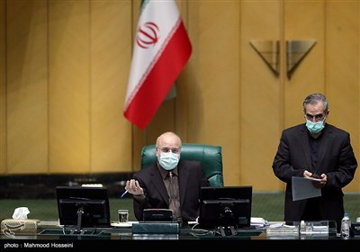 محمدباقر قالیباف رئیس مجلس شورای اسلامی در جلسه علنی مجلس شورای اسلامی