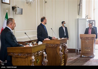 نشست مطبوعاتی حسین امیرعبدالهیان وزیر امور خارجه ایران و مولود چاووش اوغلو وزیرخارجه ترکیه 