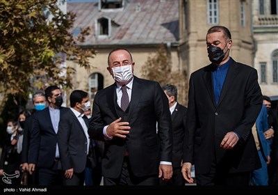 استقبال حسین امیرعبدالهیان وزیر امور خارجه ایران از مولود چاووش اوغلو وزیر خارجه ترکیه 
