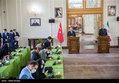 نشست مطبوعاتی حسین امیرعبدالهیان وزیر امور خارجه ایران و مولود چاووش اوغلو وزیرخارجه ترکیه 