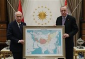 واکنش روسیه به نمایش نقشه &quot;جهان ترک&quot; اردوغان و باغچلی