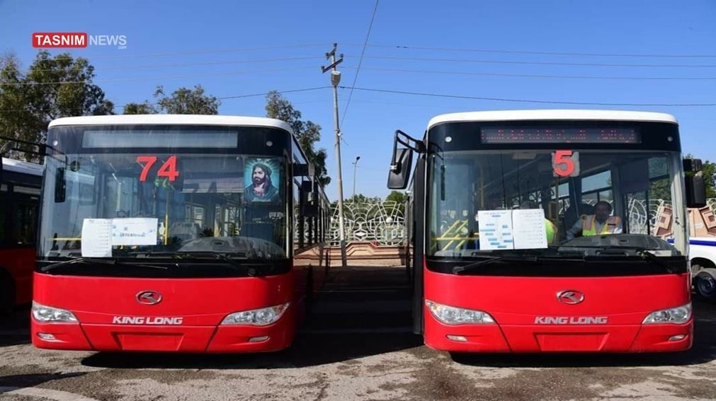 راه‌اندازی خطوط ویژه اتوبوسرانی در کربلای معلی +عکس