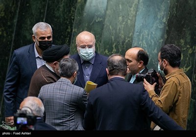 حضور محمد‌باقر قالیباف رئیس مجلس شورای اسلامی در جلسه مشترک نمایندگان مجلس و اعضای شورای عالی قضایی