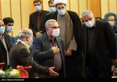 بهرام عین اللهی وزیر بهداشت در آیین دانشگاهی اولین سالگرد شهادت شهید محسن فخری زاده 