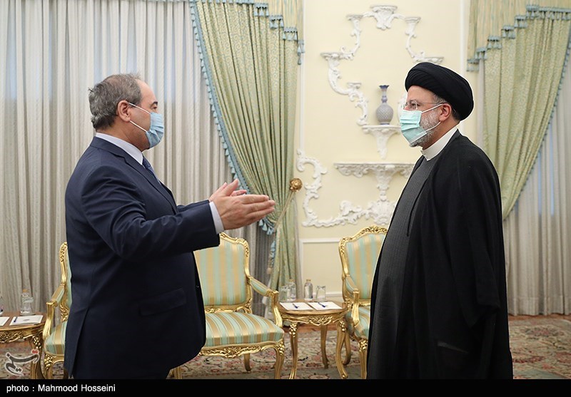 دیدار فیصل مقداد وزیر امور خارجه سوریه با سید ابراهیم رئیسی رئیس جمهور