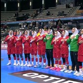 Iranian Women s Handball League Final Sepahan F.C womens players lift the  trophy at the award