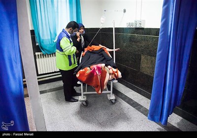 مصدومان حادثه تصادف دانش آموزان در کرمانشاه