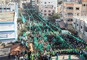 برگزاری مراسم سی‌وچهارمین سال تاسیس حماس در غزه