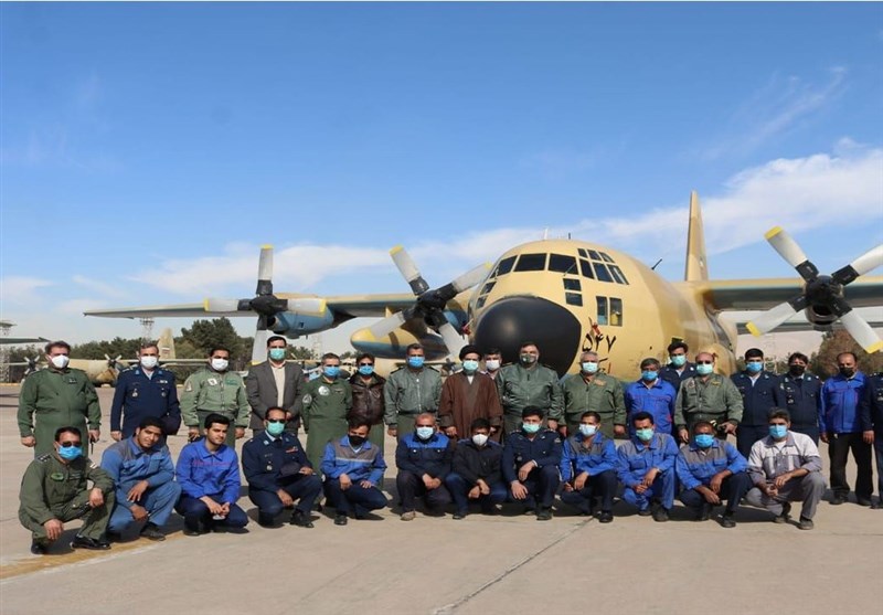 یک فروند هواپیمای ترابری سی 130 در پایگاه هوایی شیراز بازآمد شد