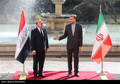 حسین امیرعبداللهیان وزیر امور خارجه ایران و فواد حسین وزیر امور خارجه عراق 