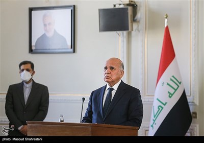  فواد حسین وزیر امور خارجه عراق در دیدار وزرای امور خارجه ایران و عراق
