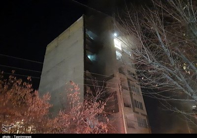  وقوع آتش سوزی در آپارتمان ۹ طبقه در کرمانشاه / ۱۲ نفر مصدوم و ۲ فوتی 