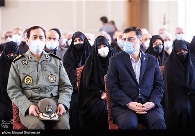 سید امیرحسین قاضی‌زاده هاشمی رئیس بنیاد شهید در مراسم یادبود شهید حسن ایرلو سفیر ایران در یمن