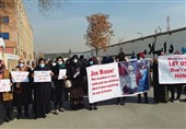 تظاهرات زنان در کابل علیه توقیف دارایی‌های افغانستان توسط آمریکا